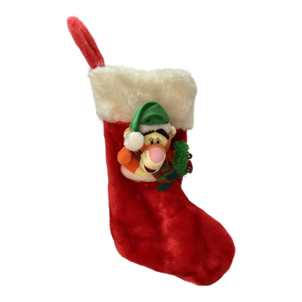 Vintage Disney Winnie The Pooh 3D Plush Tigger Christmas Stocking